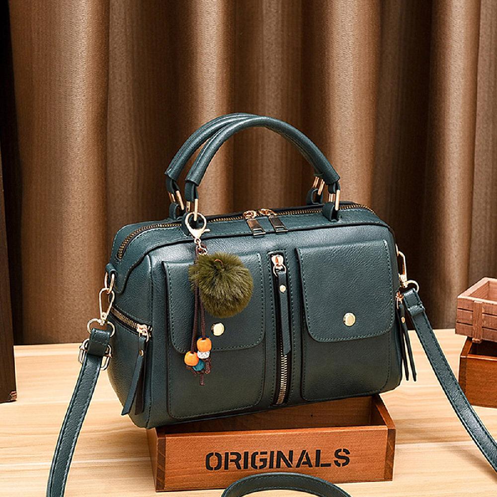 Nicole & Doris Pom Pom Decor Multi Pockets Messenger Bag