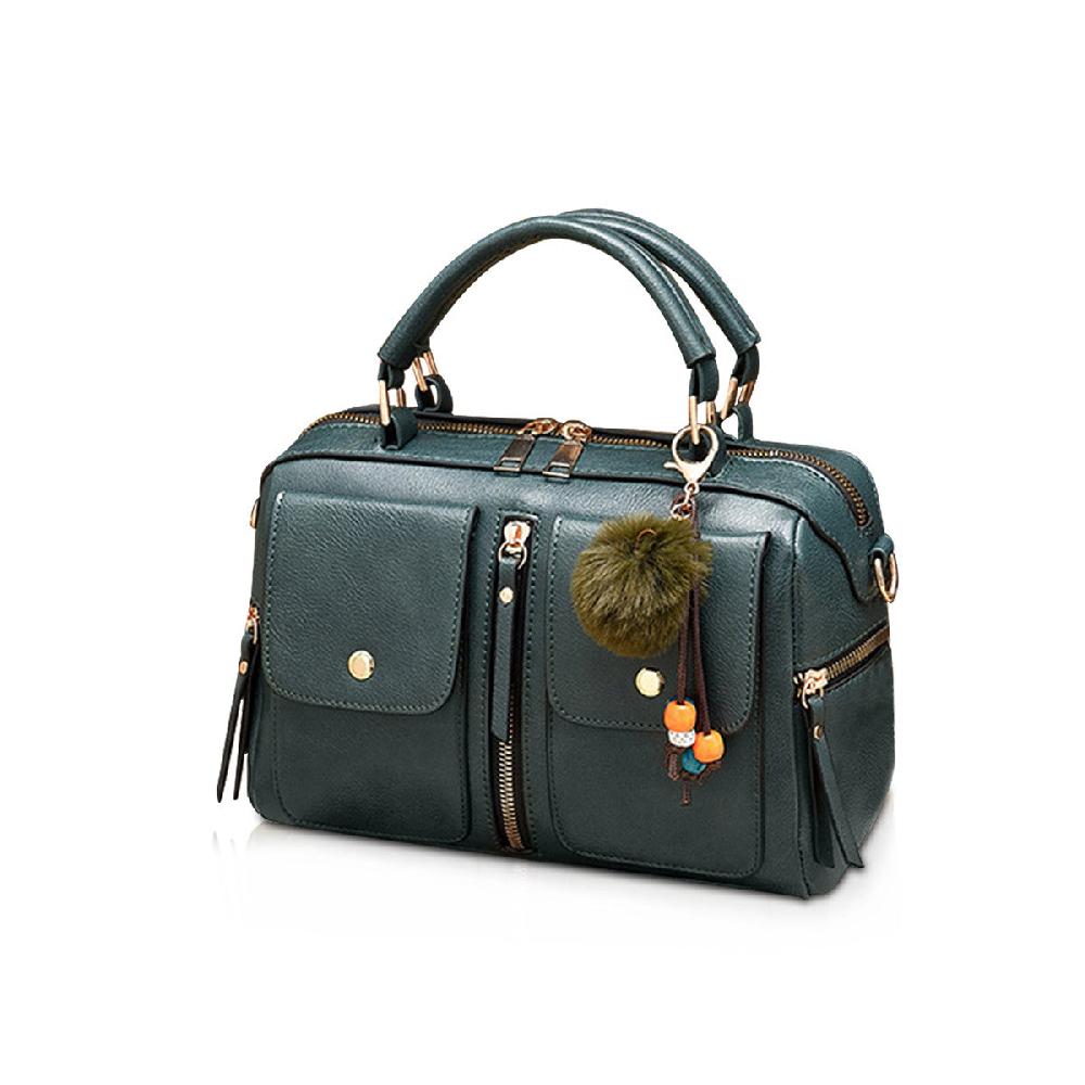 nicole & doris Pom Pom Decor Multi Pockets Messenger Bag