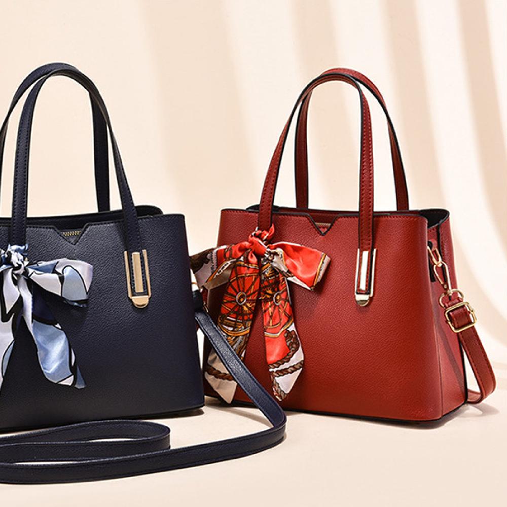 Nicole & Doris PU Crossbody Bag Fashion Shoulder Bag With Ribbon