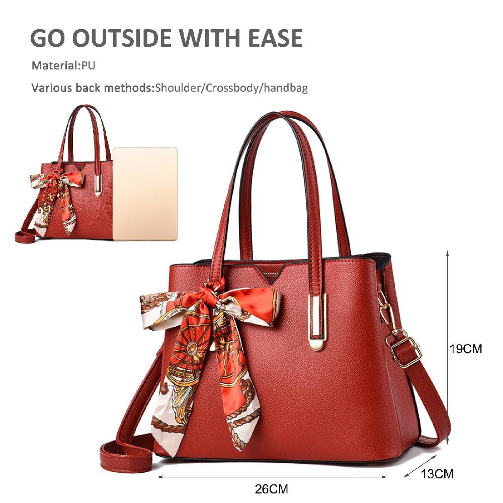 Nicole & Doris PU Crossbody Bag Fashion Shoulder Bag With Ribbon