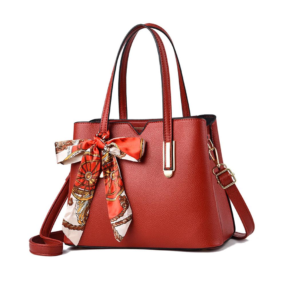 nicole & doris PU Crossbody Bag Fashion Shoulder Bag with Ribbon