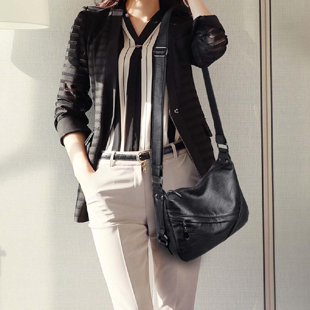 Nicole & Doris PU Fashionable Single Colour Messenger Bag