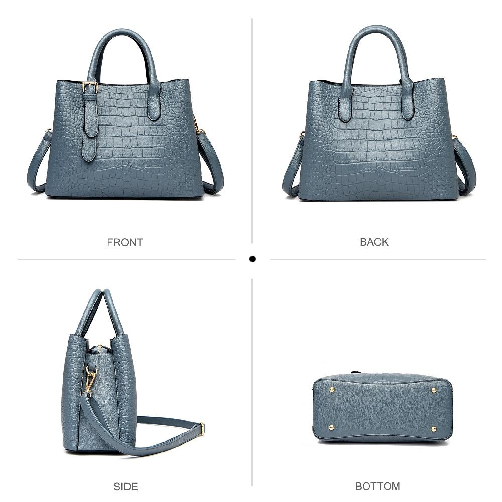 Nicole & Doris PU Leather Crossbody Bag Crocodile Texture