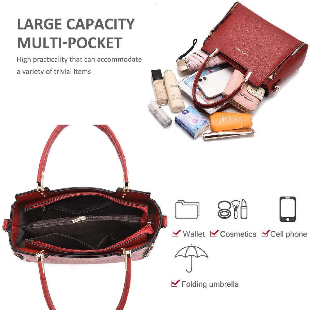 Nicole & Doris PU Leather Crossbody Bag Work Tote Bag