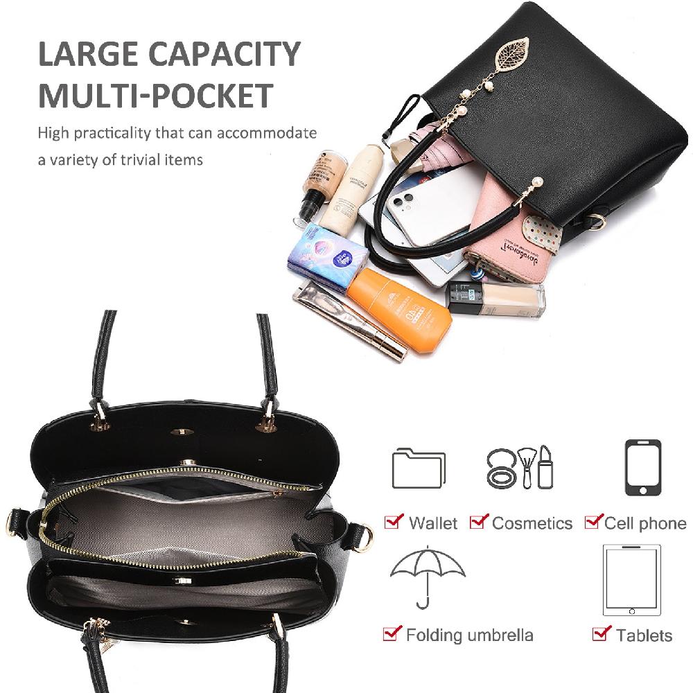 Nicole & Doris PU Leather Shoulder Bag Crossbody Bag Hand Bags With Triple Compartment