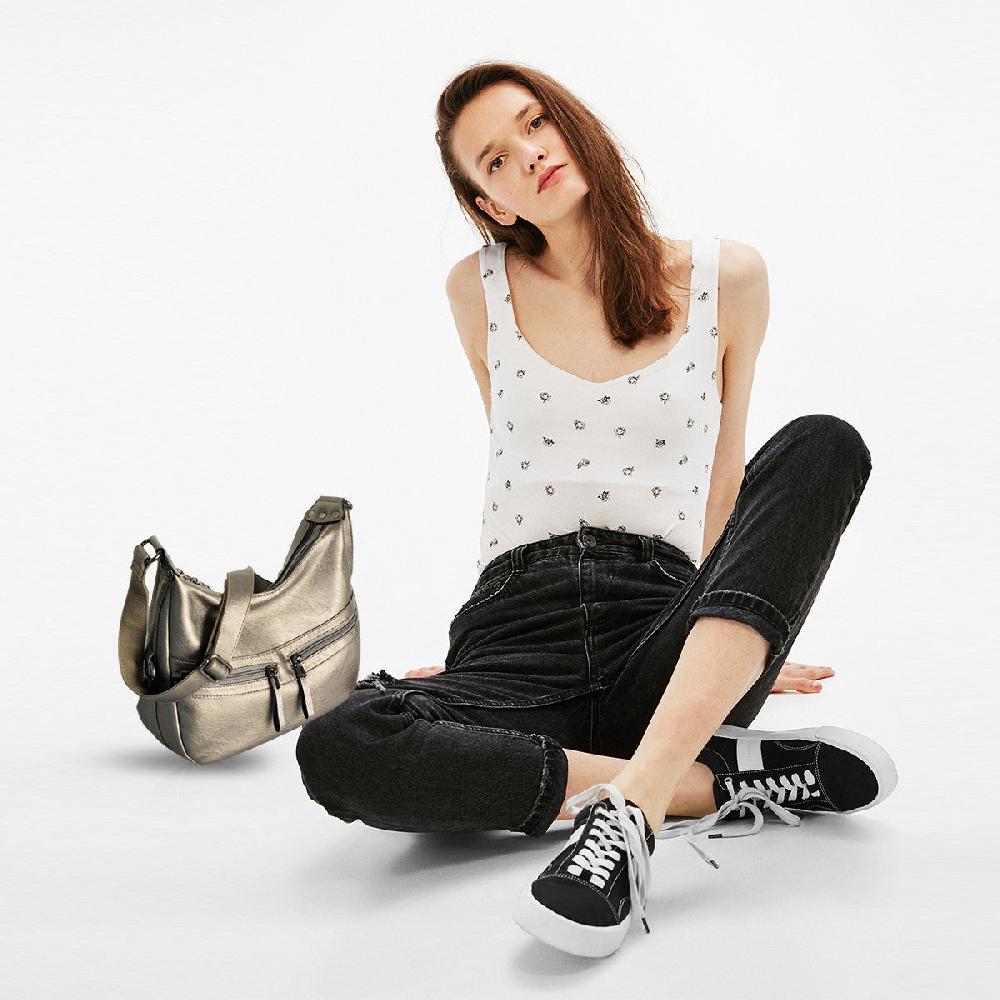 Nicole & Doris Single Colour Two Zips Front Messenger Bag