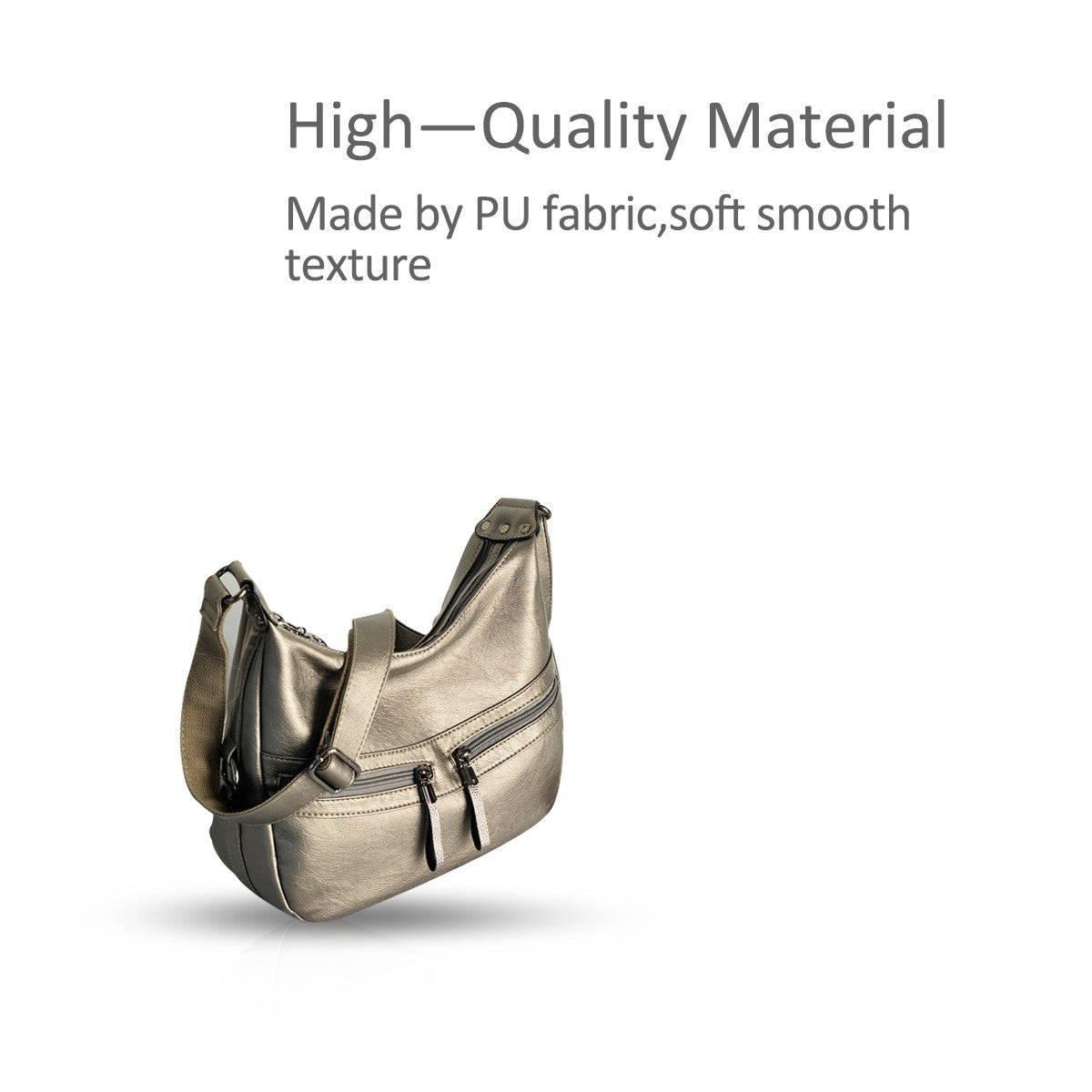 Nicole & Doris Single Colour Two Zips Front Messenger Bag