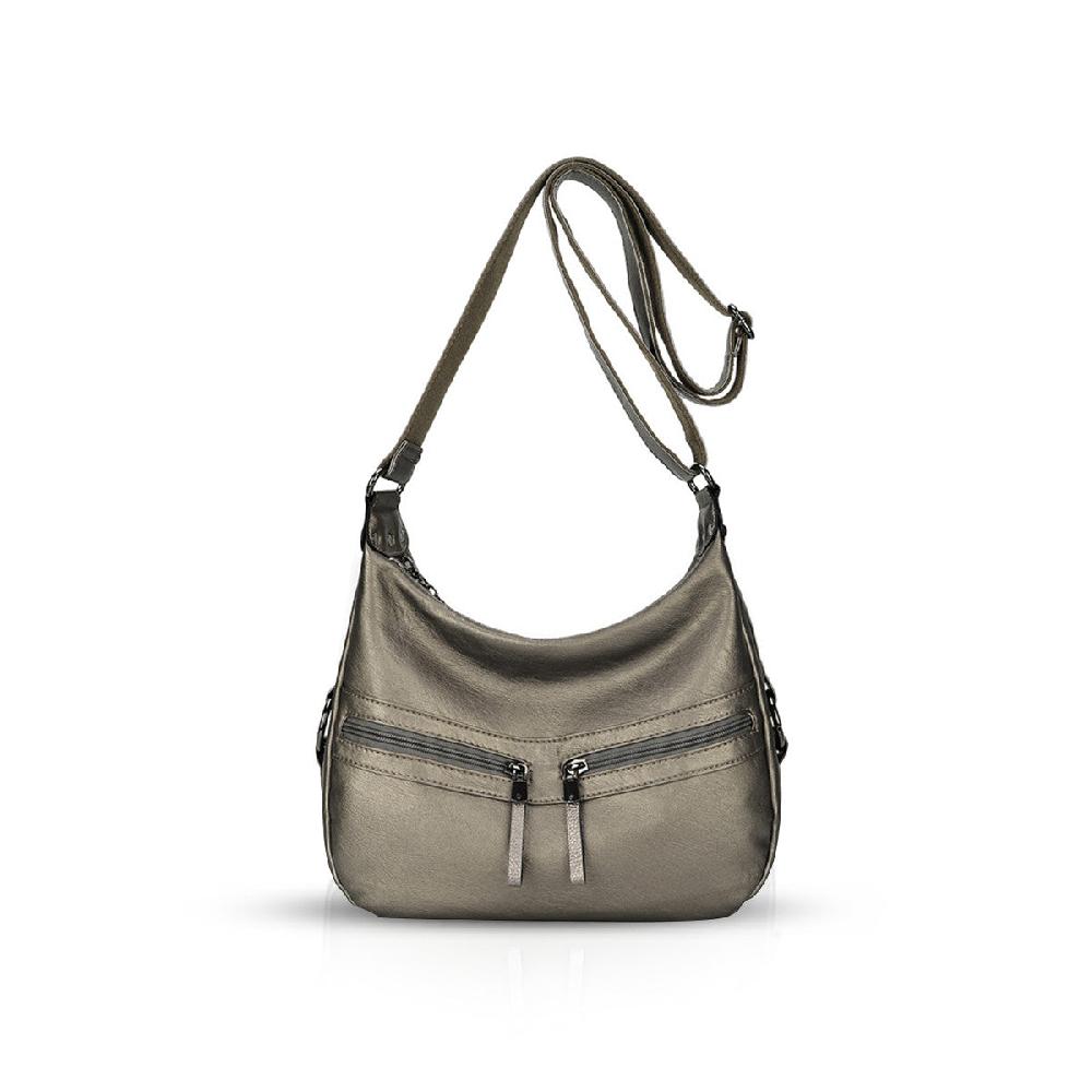 nicole & doris Single Colour Two Zips Front Messenger Bag