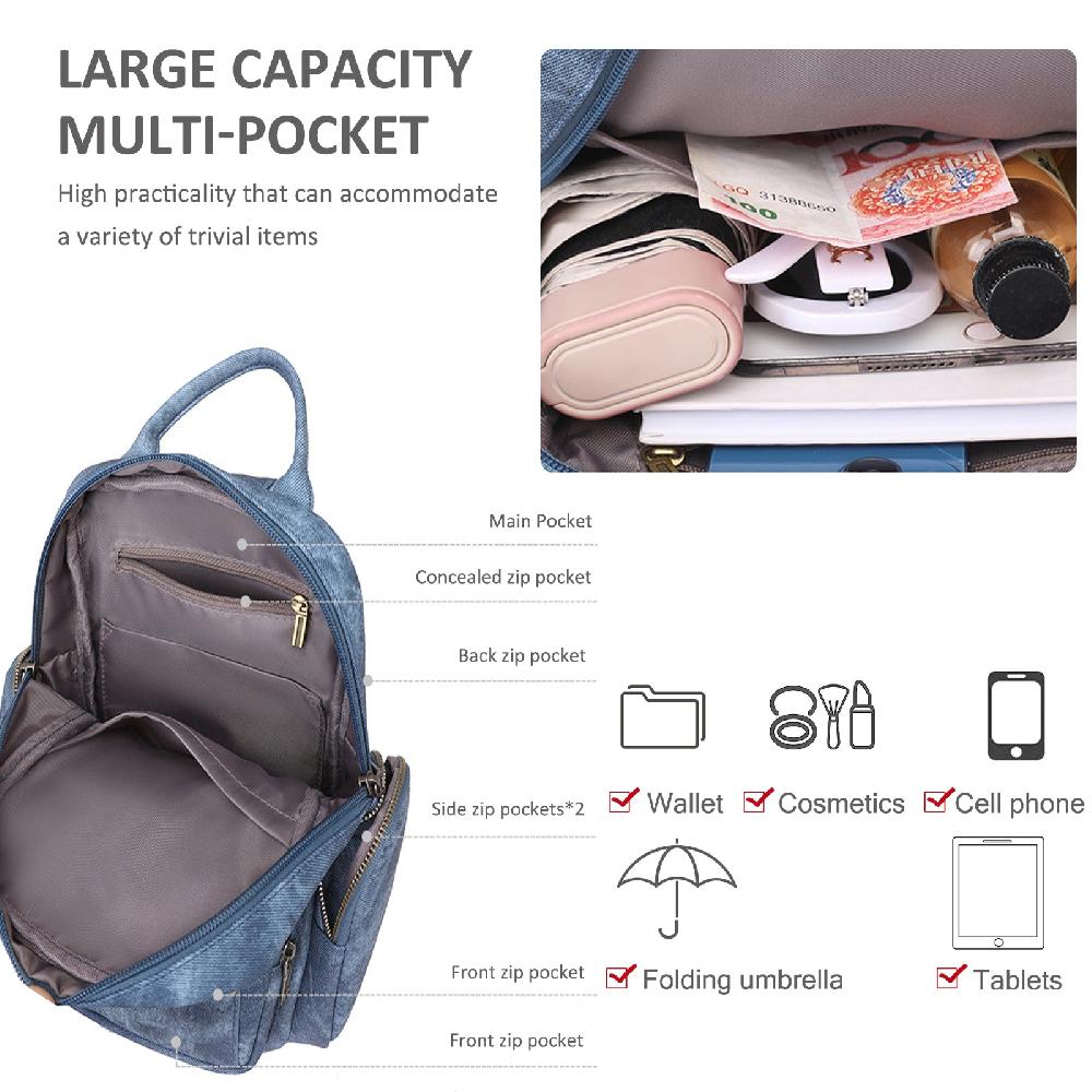 Nicole & Doris Small Backpacks For Women Vintage Daypack