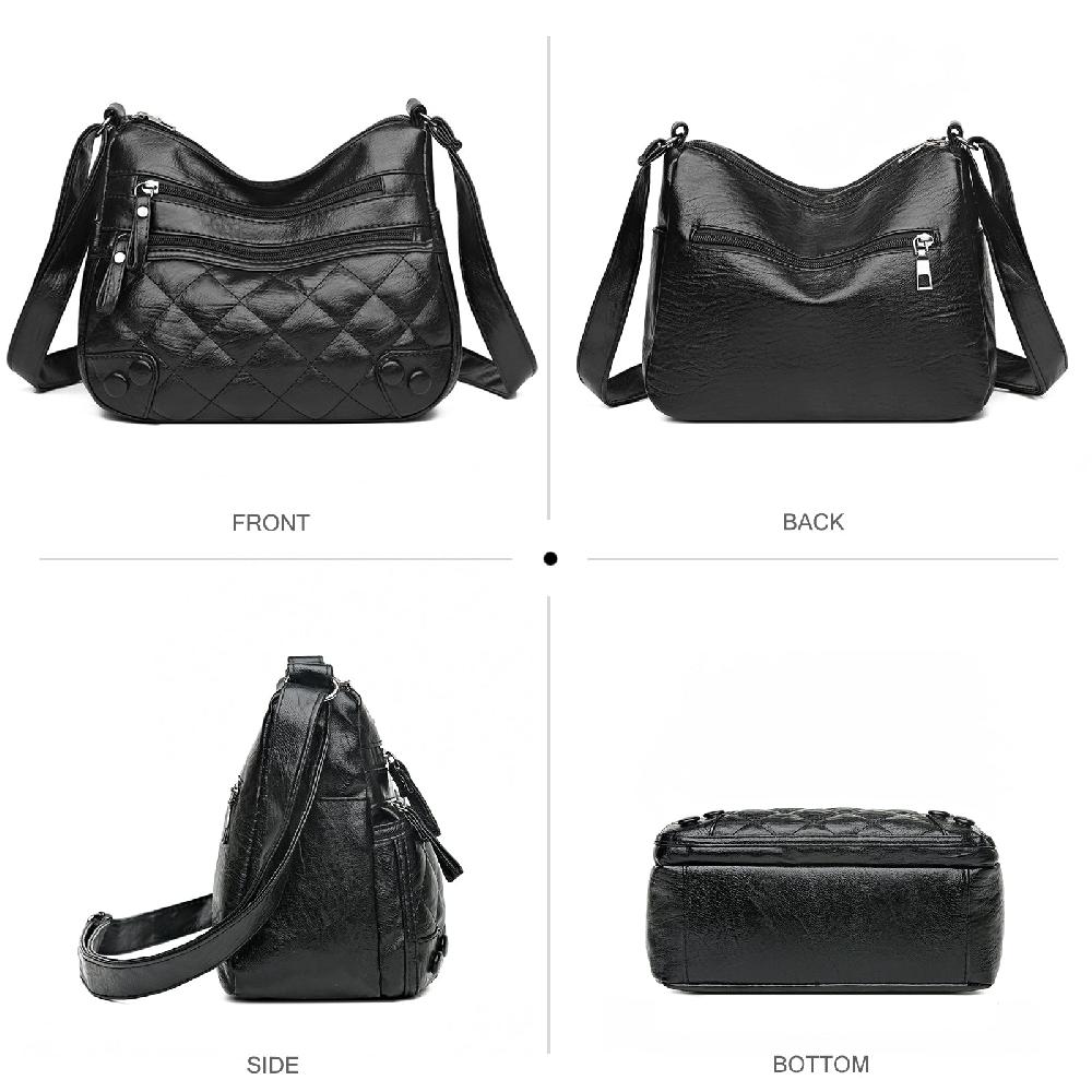 Nicole & Doris Soft Leather Casual Shoulder Bag Vintage Messenger Bag