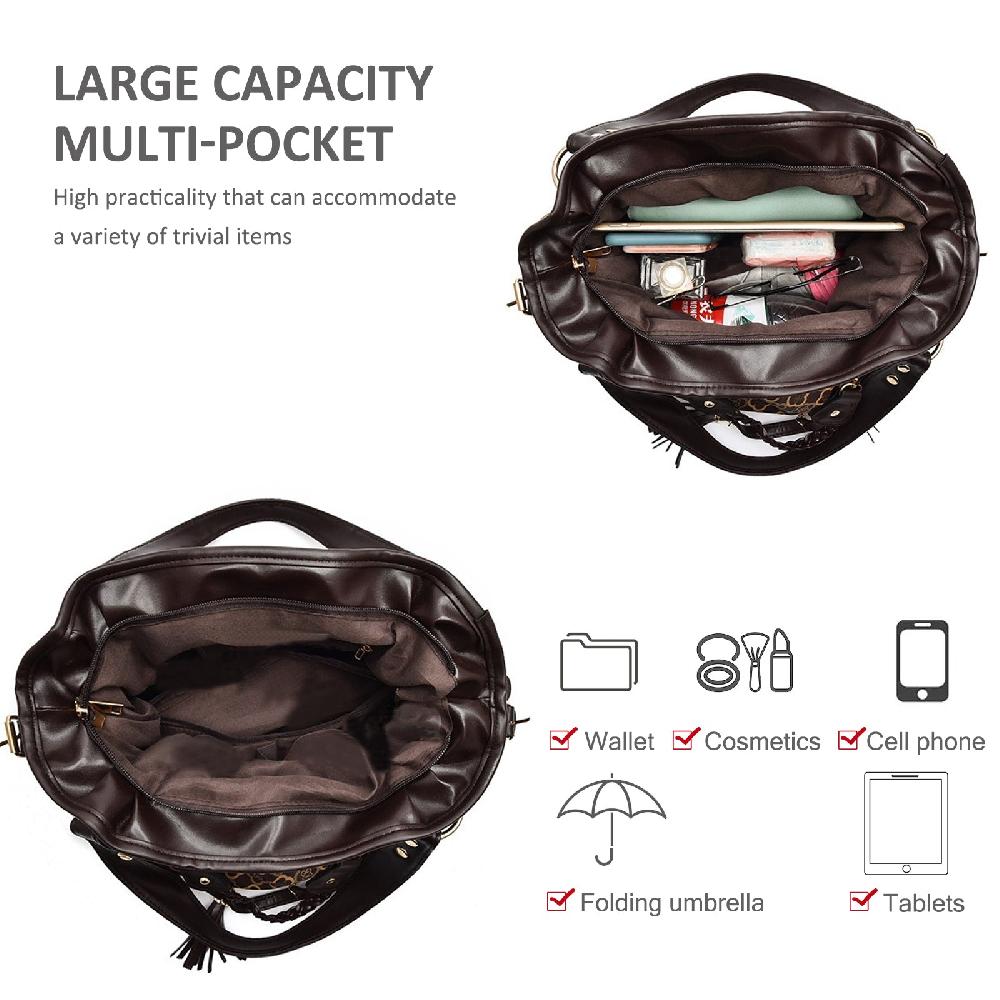 Nicole & Doris Soft PU Leather Vintage Shoulder Bag Printed