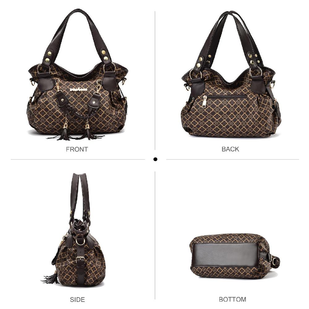 Nicole & Doris Soft PU Leather Vintage Shoulder Bag Printed