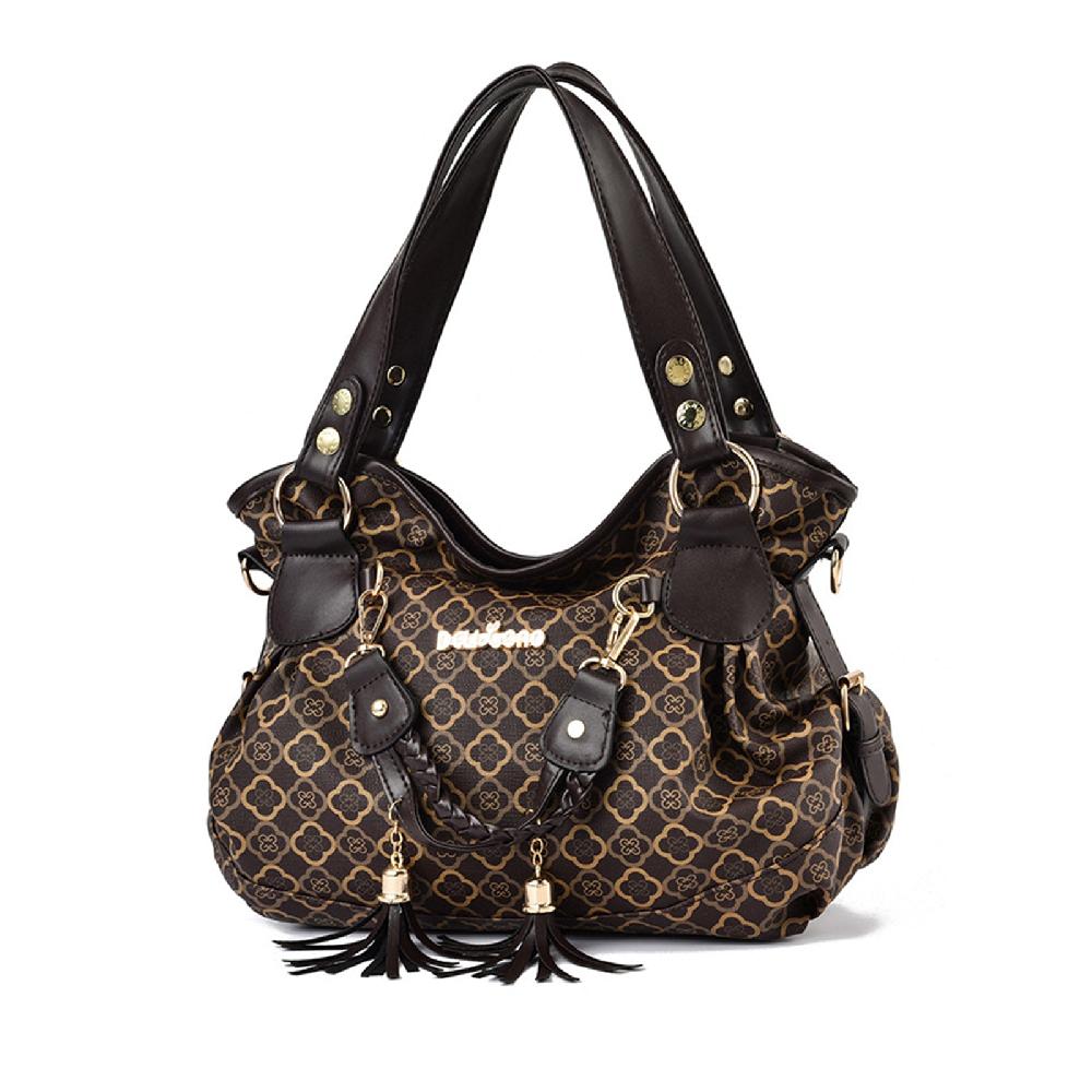 nicole & doris Soft PU Leather Vintage Shoulder Bag Printed