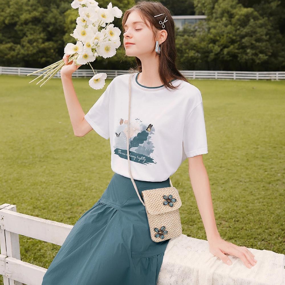 Nicole & Doris Straw Bags For Women Crossbody Small Phone Bags