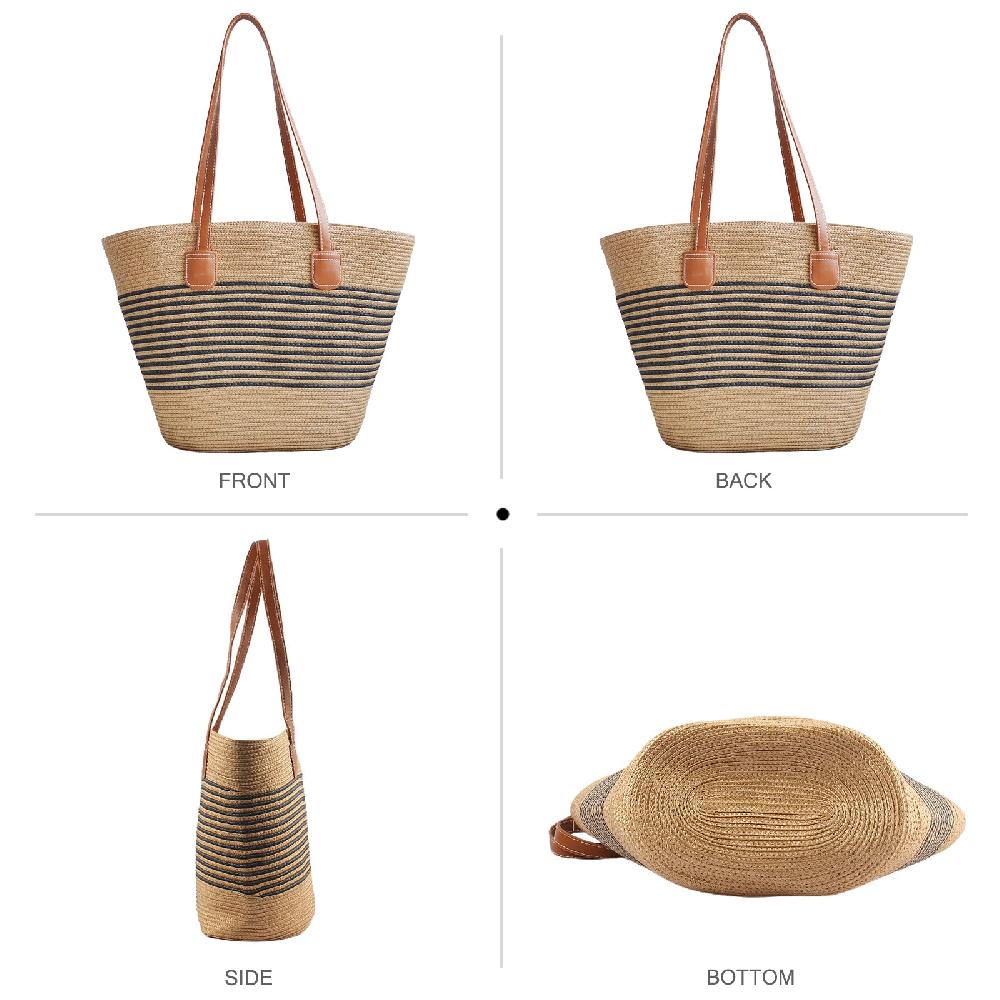 Nicole & Doris Straw Handbags For Women Summer Beach Bag