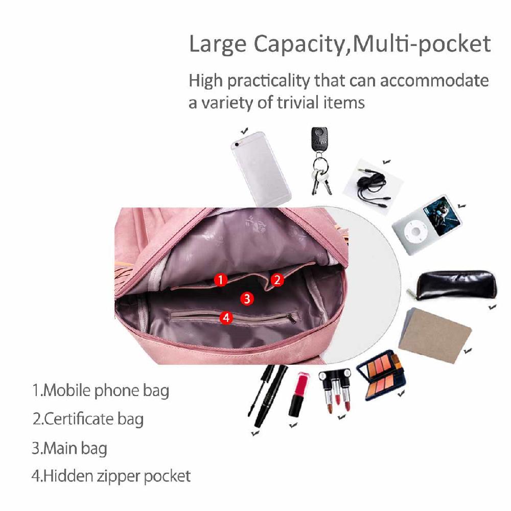 Nicole & Doris Tassel Decor Canvas Backpack With A Purse