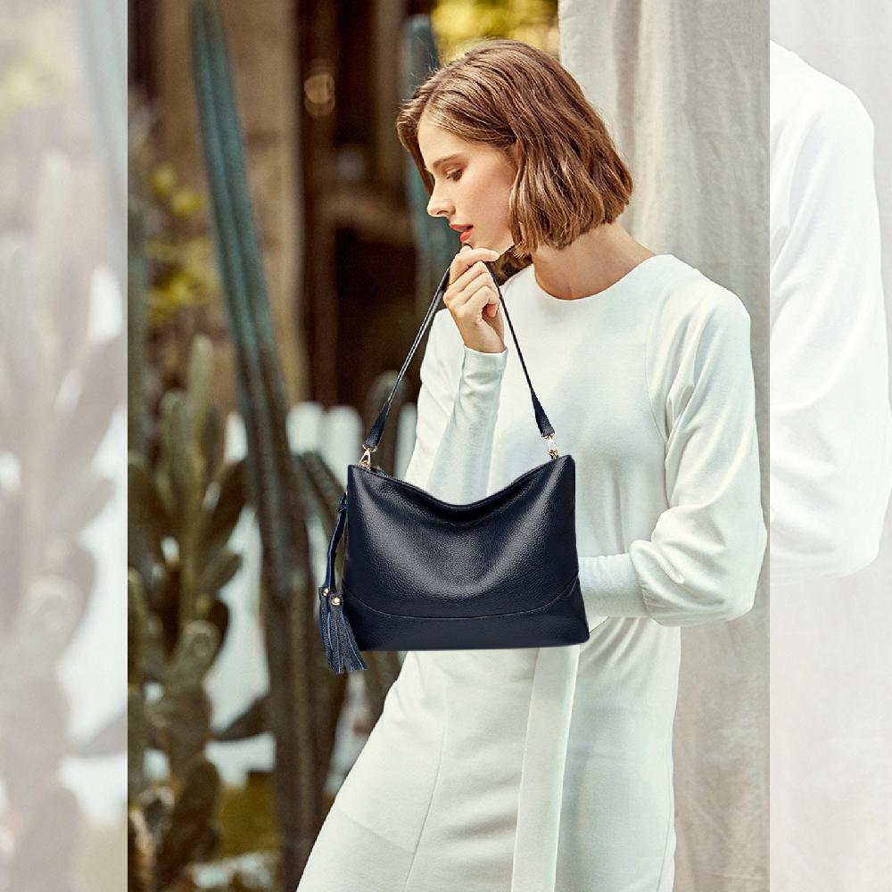 Nicole & Doris Tassel Decor Single Colour PU Messenger Bag