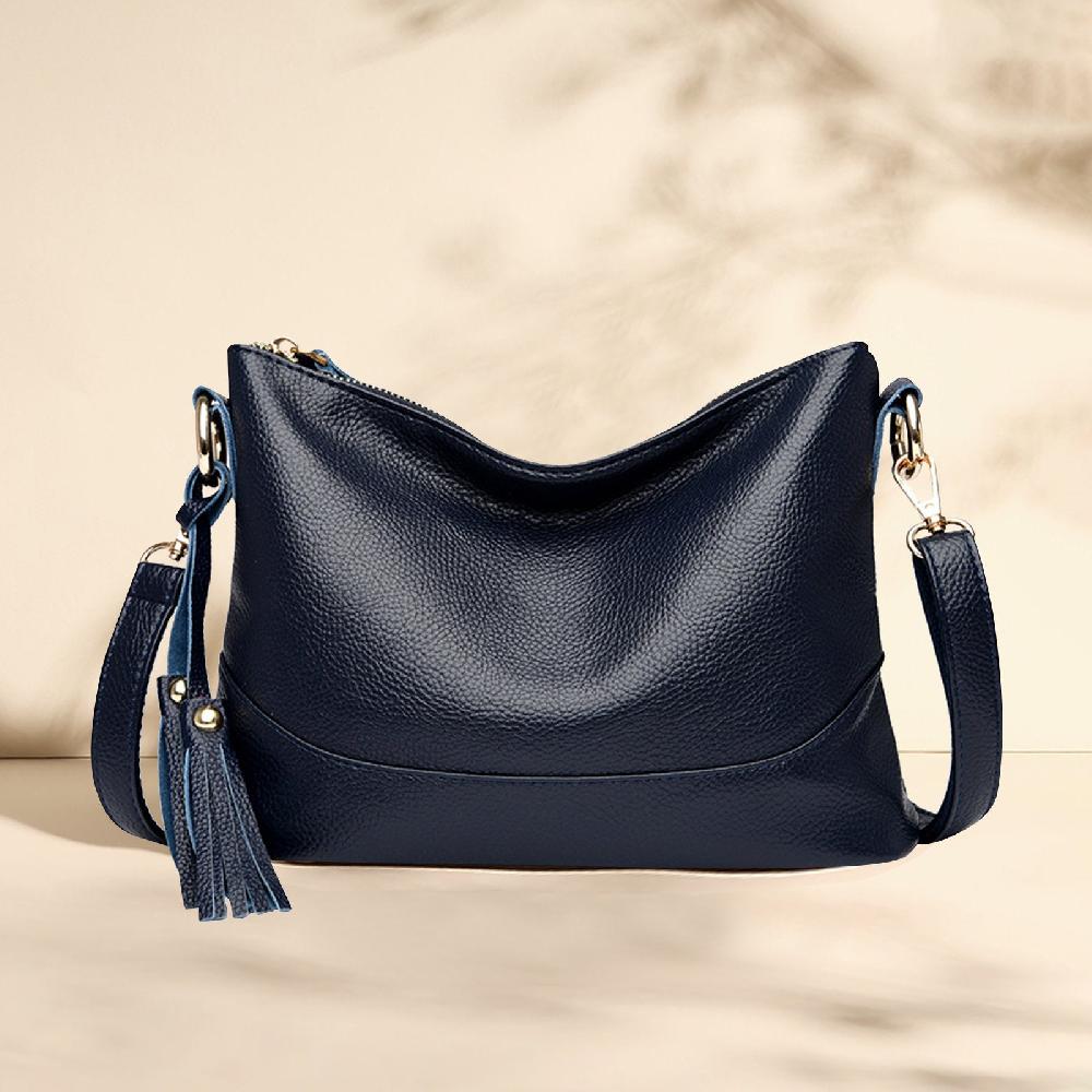 Nicole & Doris Tassel Decor Single Colour PU Messenger Bag