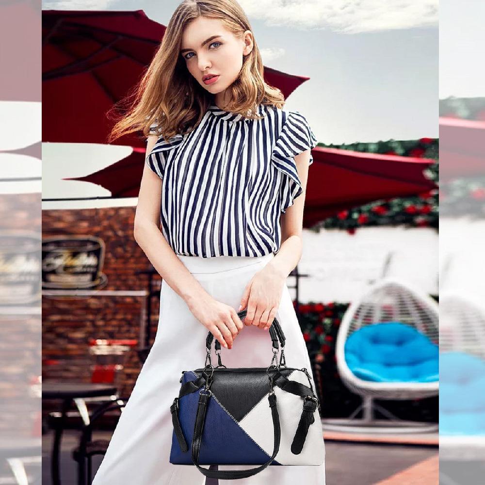 Nicole & Doris Three Colours Black Top Handle Handbag