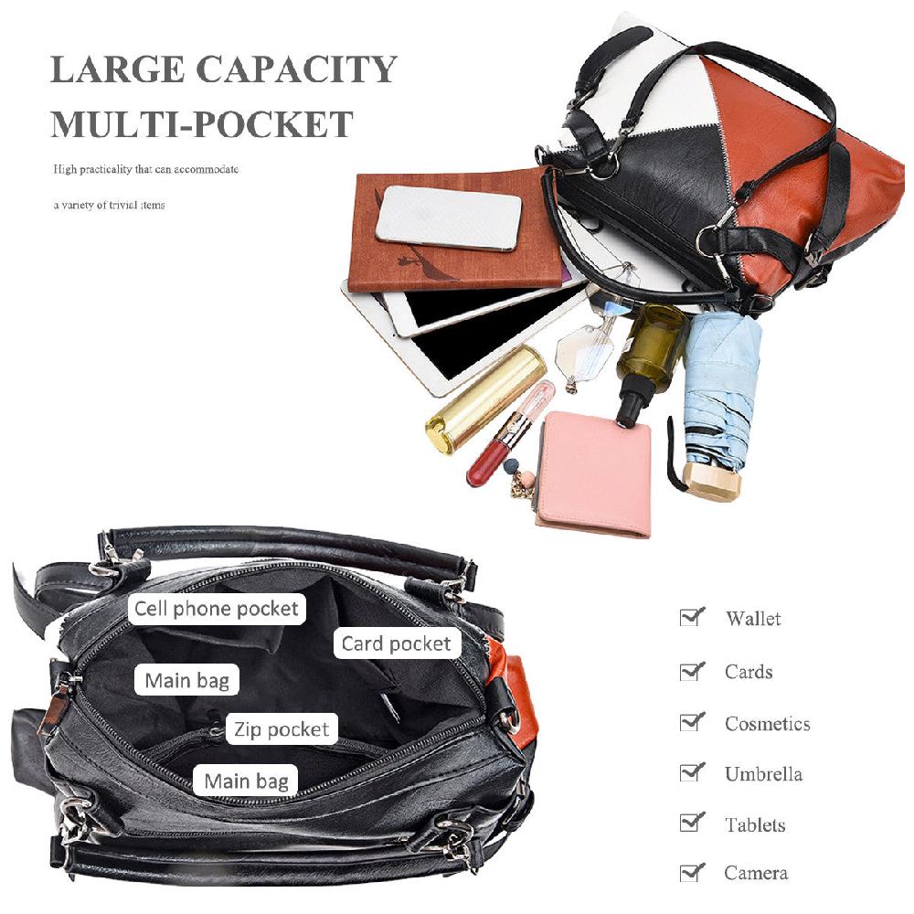 Nicole & Doris Three Colours Black Top Handle Handbag