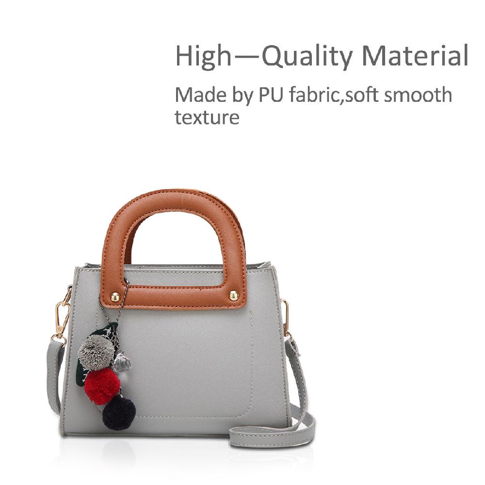 Nicole & Doris Three Colours Pom Pom Decor Messenger Bag