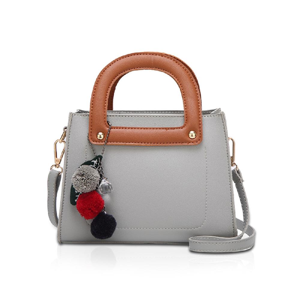 nicole & doris Three Colours Pom Pom Decor Messenger Bag