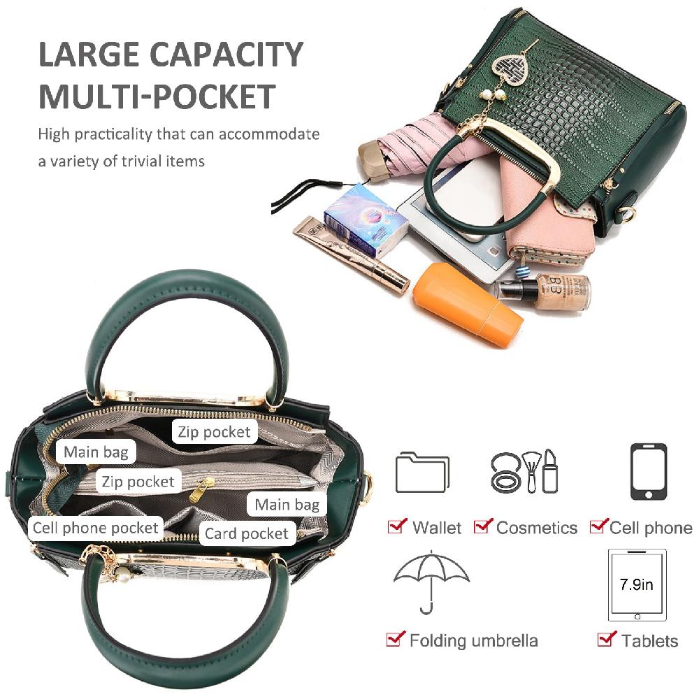 Nicole & Doris Top Handle Bags Crocodile Shoulder Bags