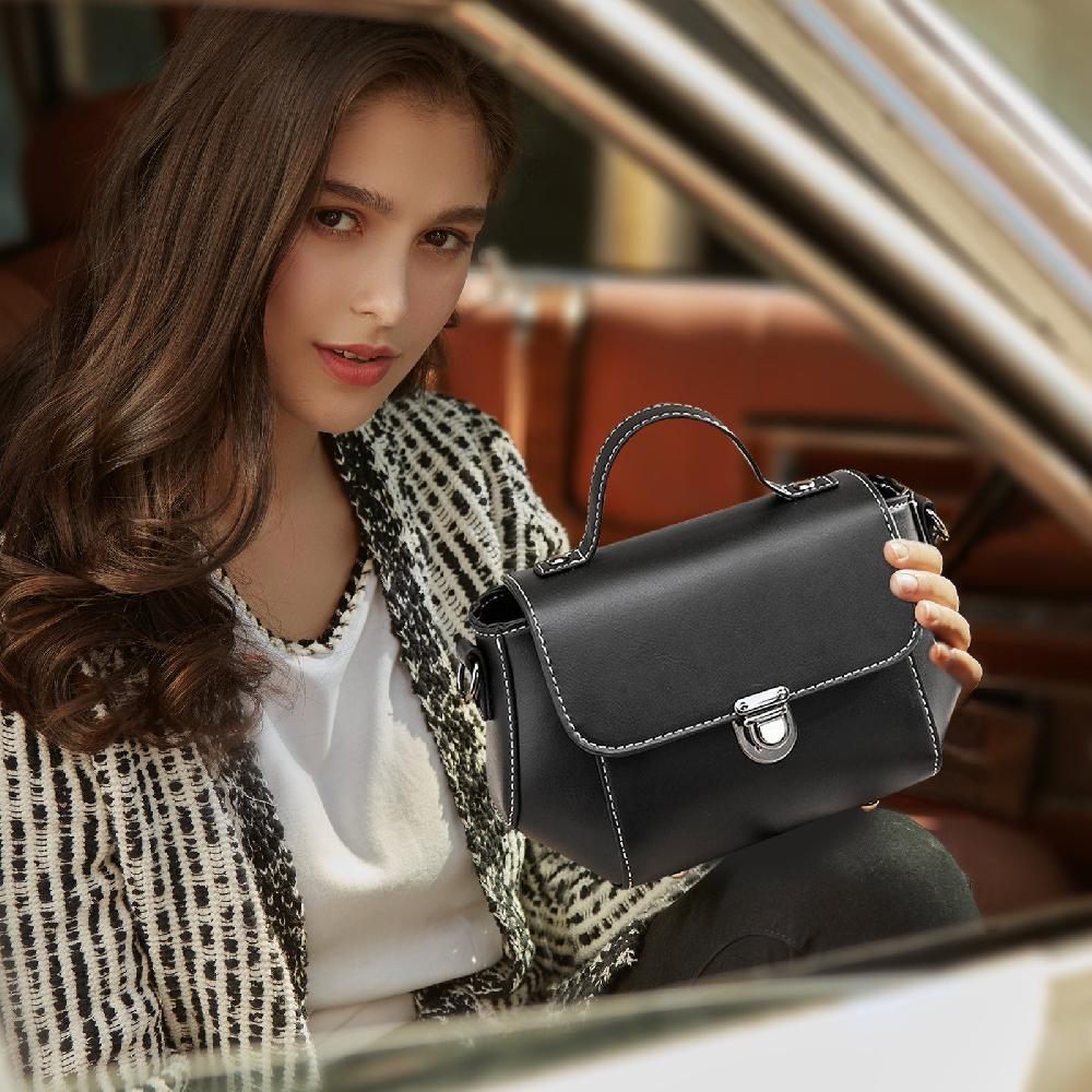 Nicole & Doris Trapezoid Diagonal Bag With Lock Closure