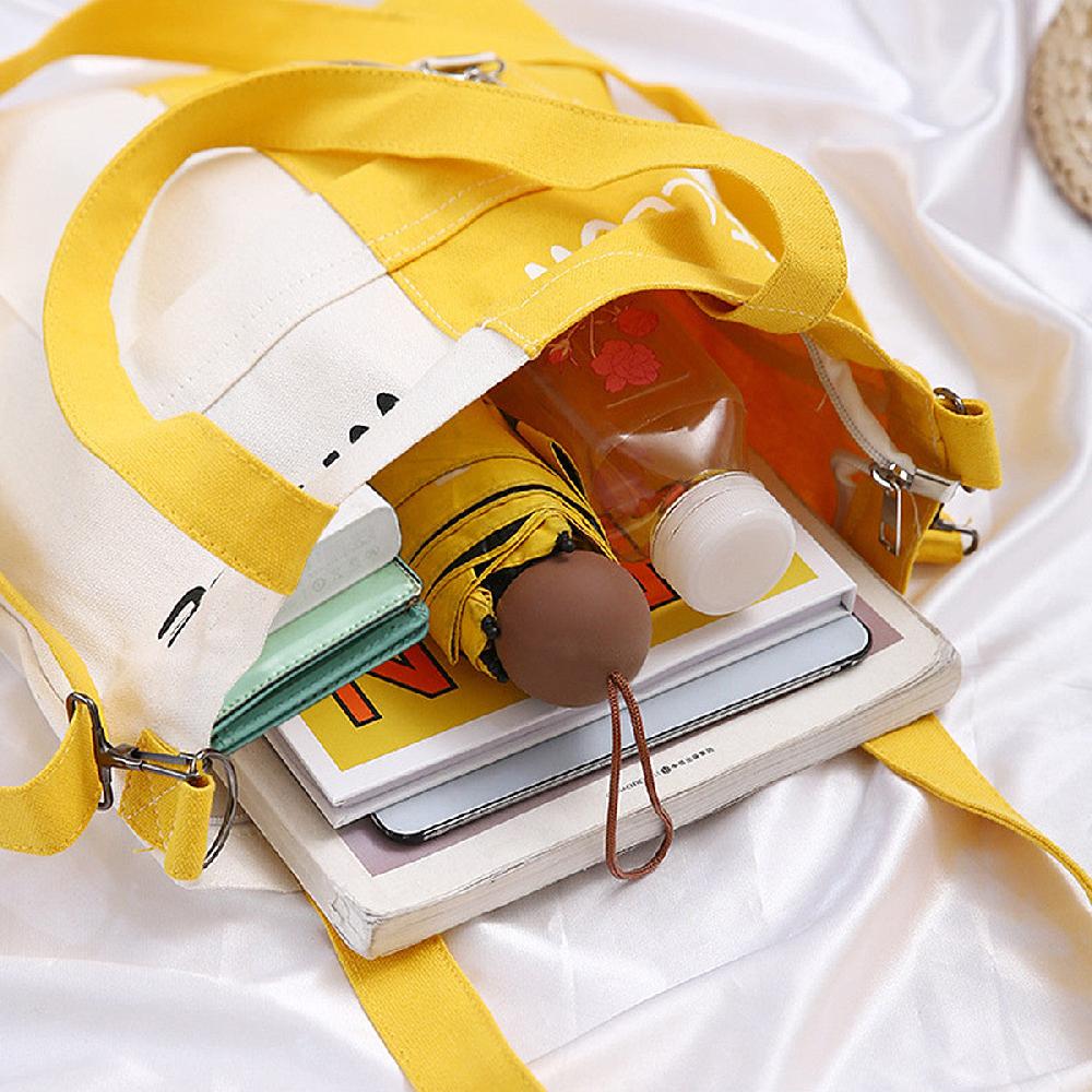 Nicole & Doris Two Colours Canvas Large Capacity Tote Bag