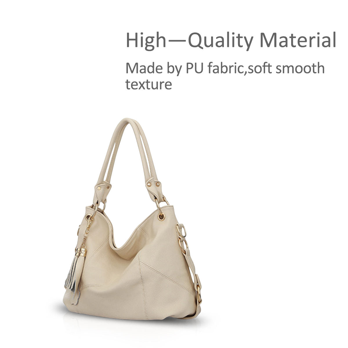 Nicole & Doris Two Tassels Decor Plain Ladies Handbag