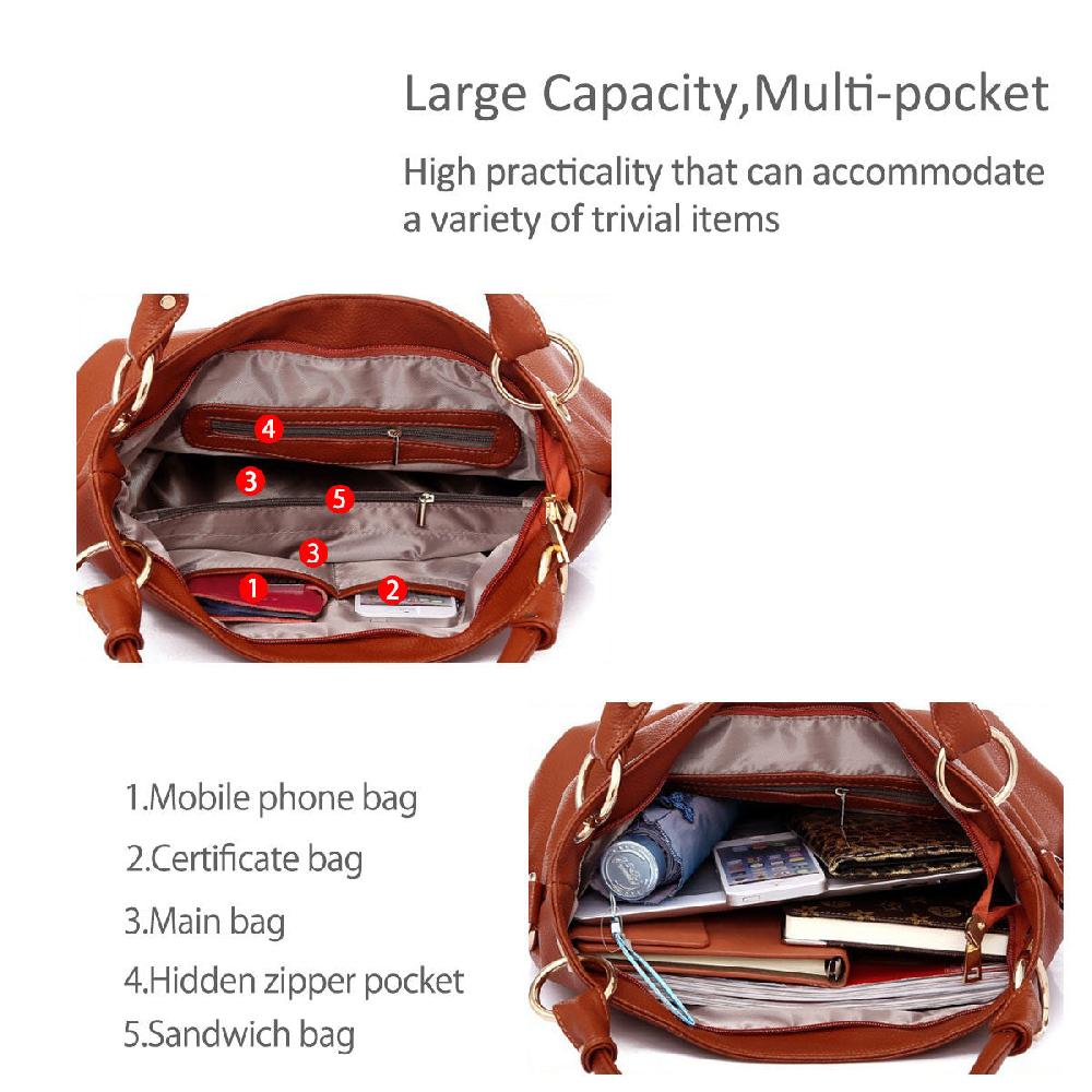 Nicole & Doris Two Tassels Decor Plain Ladies Handbag