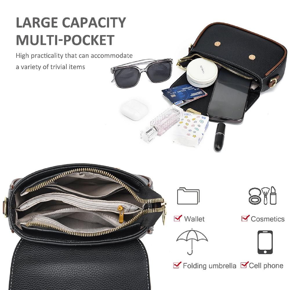 Nicole & Doris Vintage Satchel Bag PU Leather Saddle Bag