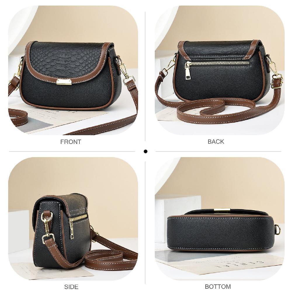 Nicole & Doris Vintage Satchel Bag PU Leather Saddle Bag