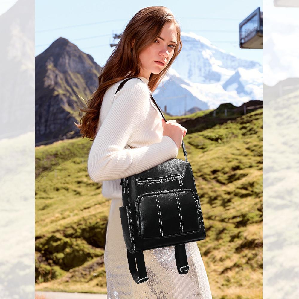 Nicole & Doris Women Backpack Waterproof Leather Vintage