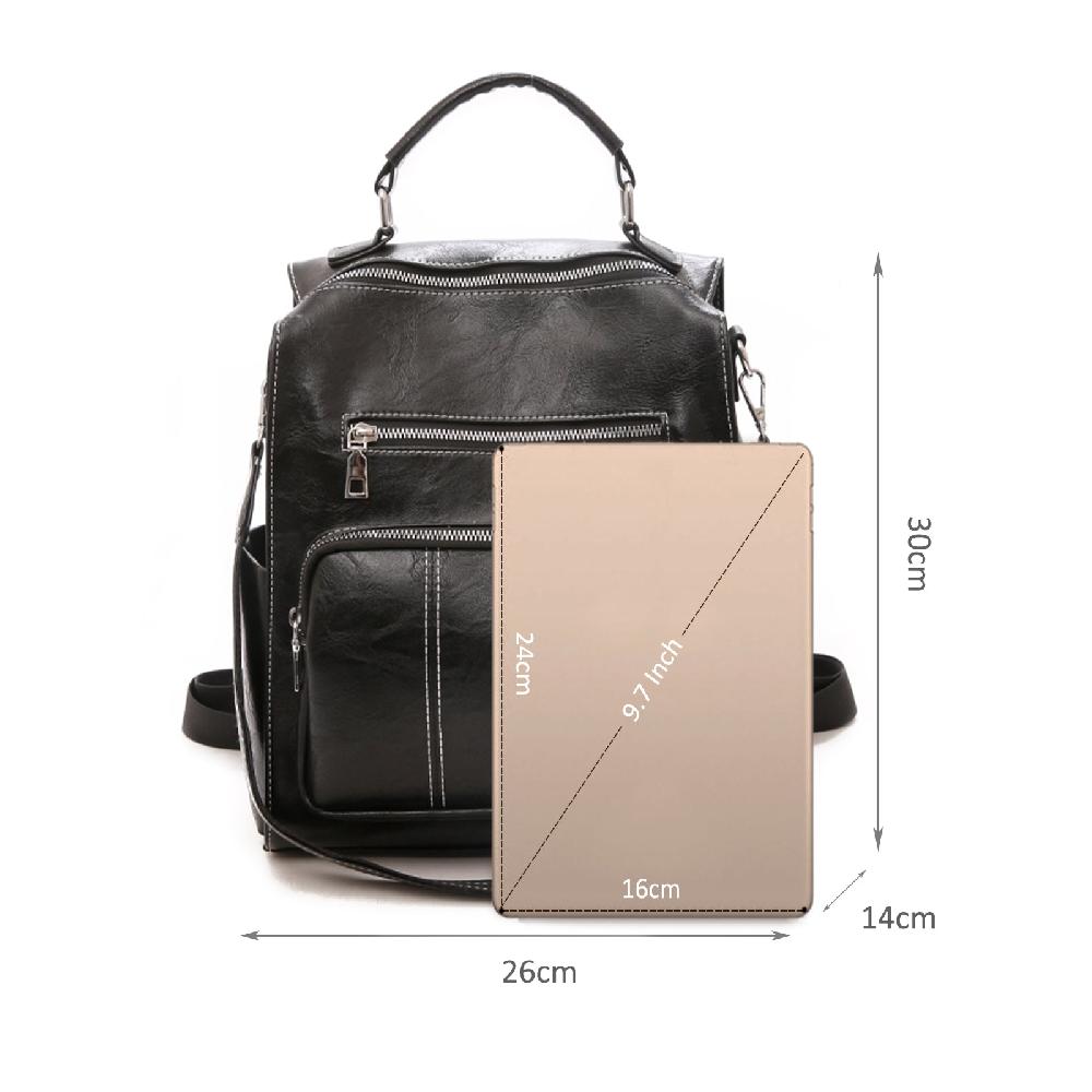 Nicole & Doris Women Backpack Waterproof Leather Vintage