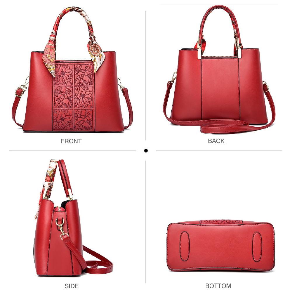 Nicole & Doris Women Fashion Handbags Embroidery Top Handle Handbag