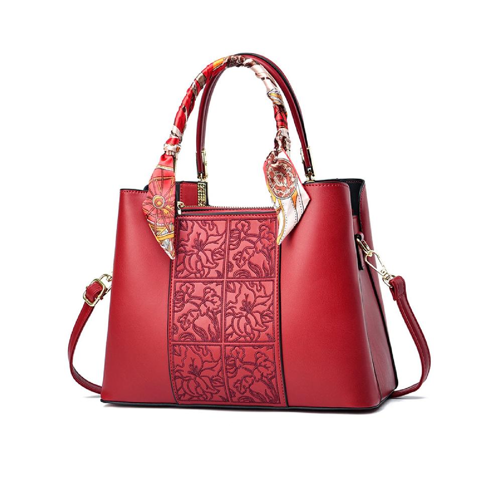 nicole & doris Women Fashion Handbags Embroidery Top Handle Handbag