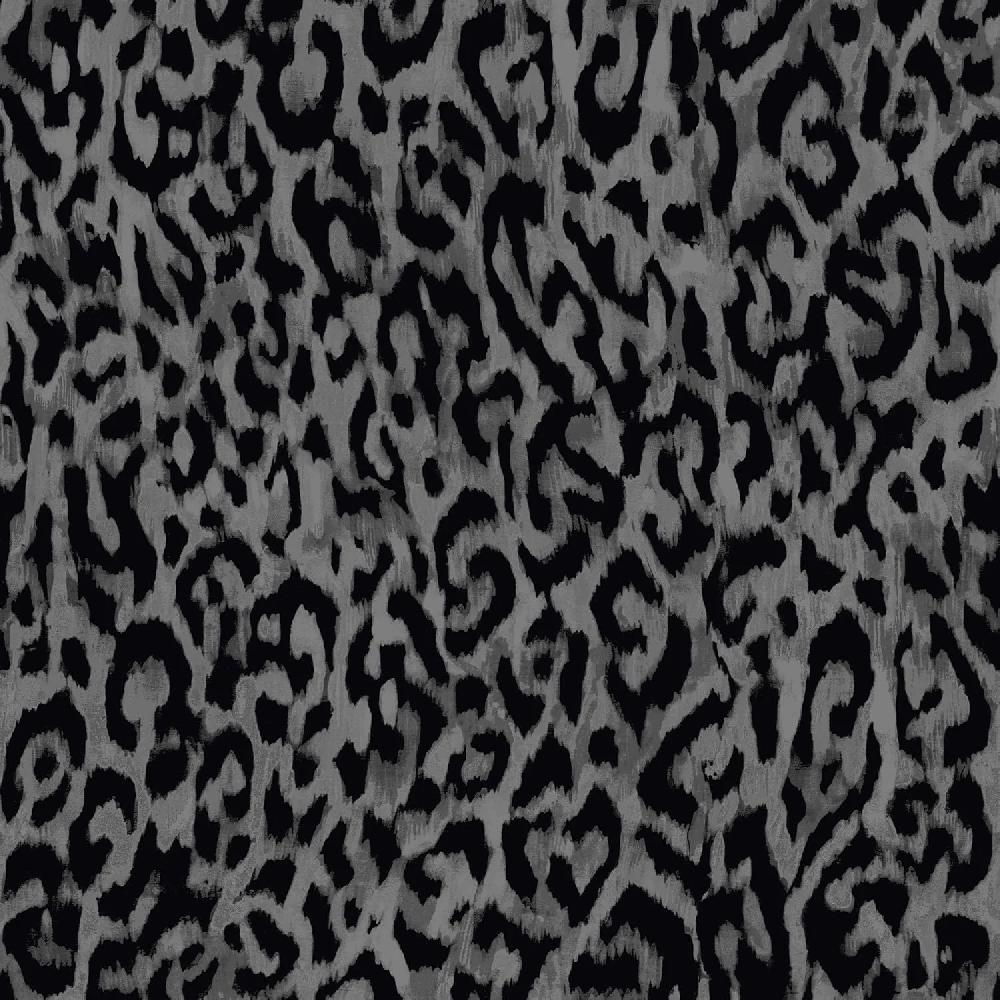 nicole miller Laid Back Leopard Black Peel & Stick Wallpaper
