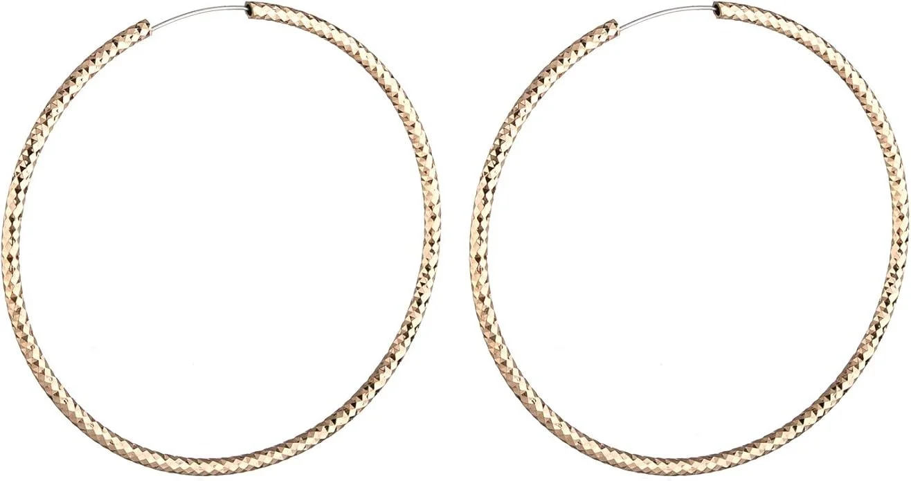 nicole miller Large Textured Plain Goldtone Finish Fashionable Hoop Earrings