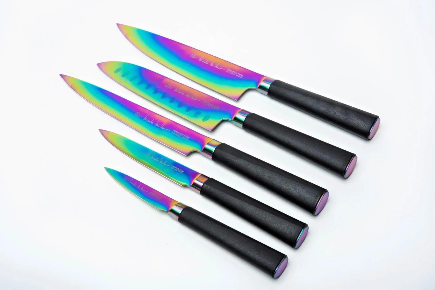 nicole miller 5-Piece Rainbow Knife Set