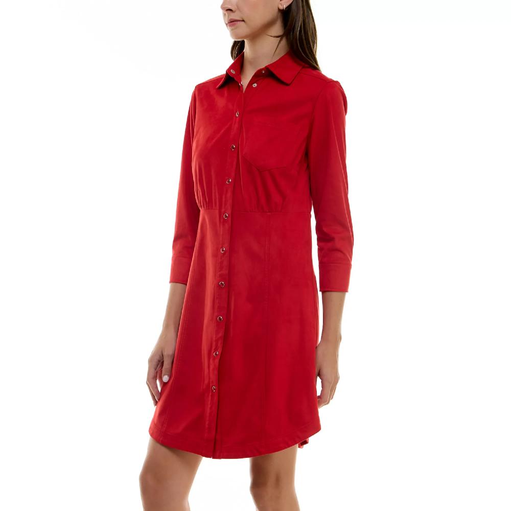 nicole miller Suede Shirtdress