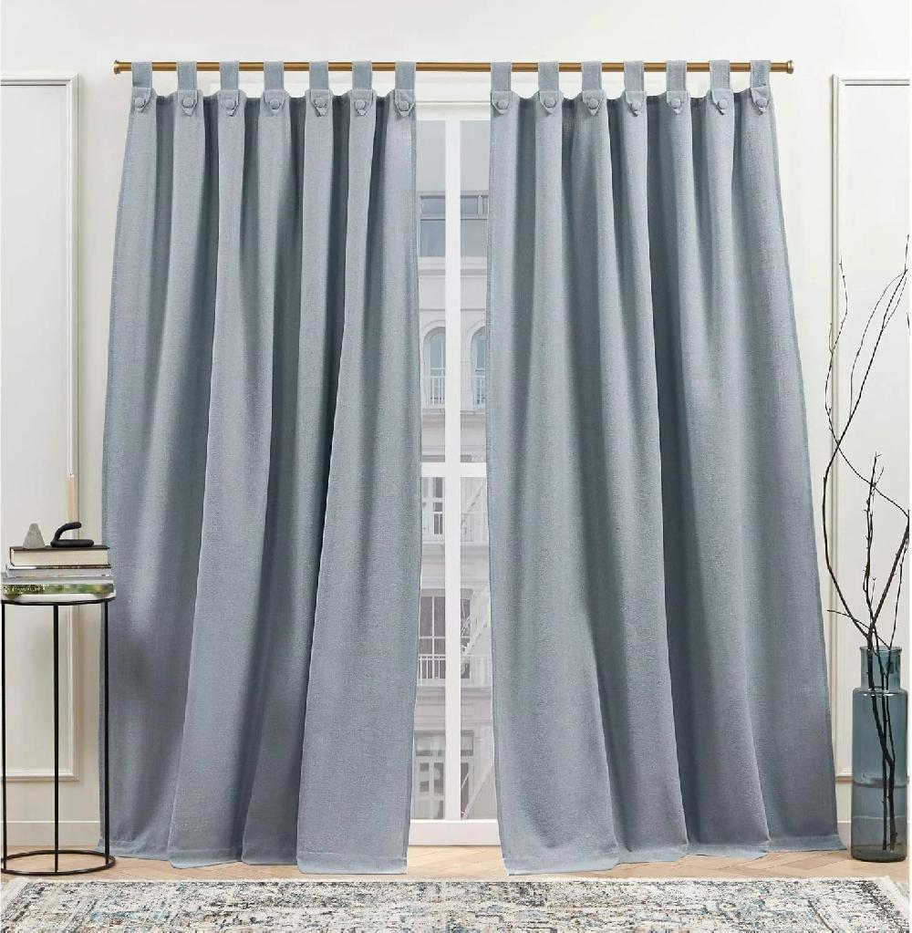 nicole miller Peterson Cotton Blend Tuxedo Tab Top Light Filtering Curtain