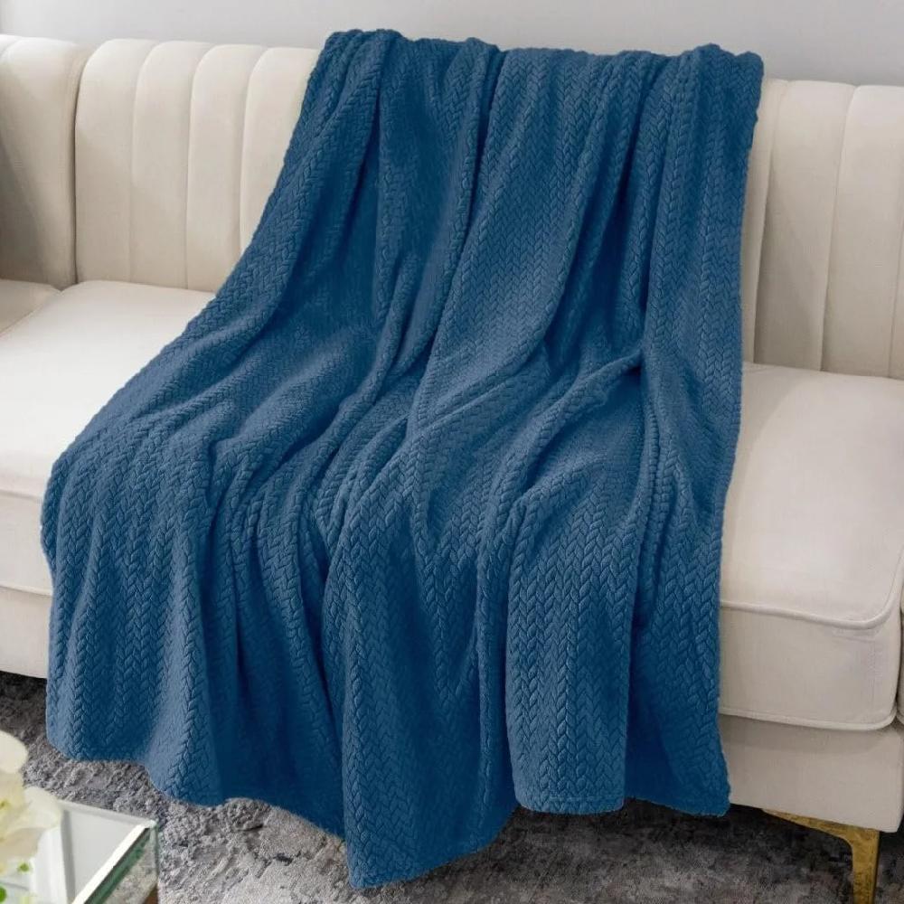 nicole miller Throw Blanket – Chevron Herringbone Jacquard Weave