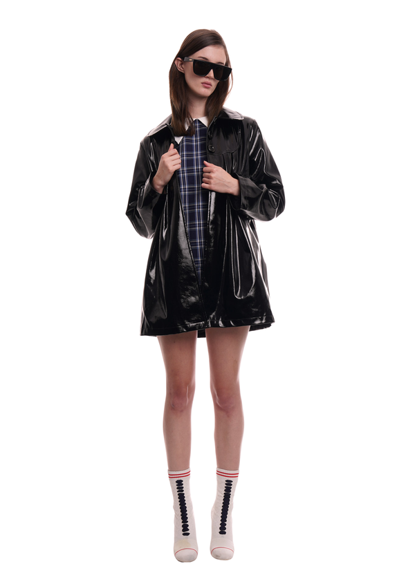 niihai AFTER DARK COAT IN BLACK GLOSS