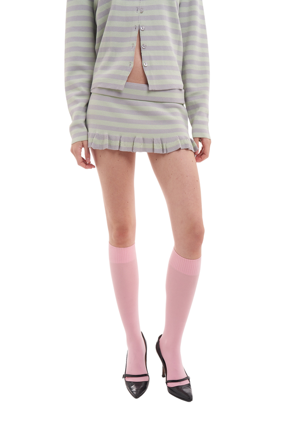 Niihai ASHLEY SKIRT IN MINT & GREY STRIPES