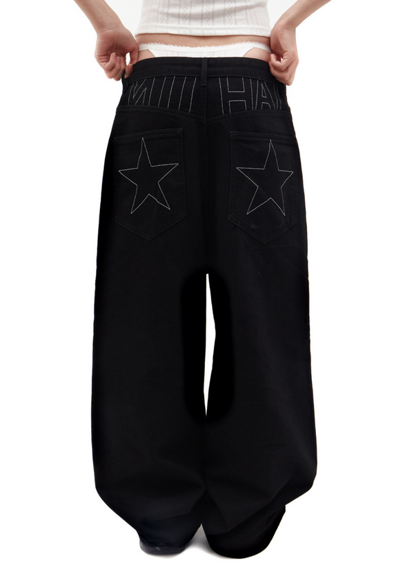 niihai BAGGY JEANS IN BLACK