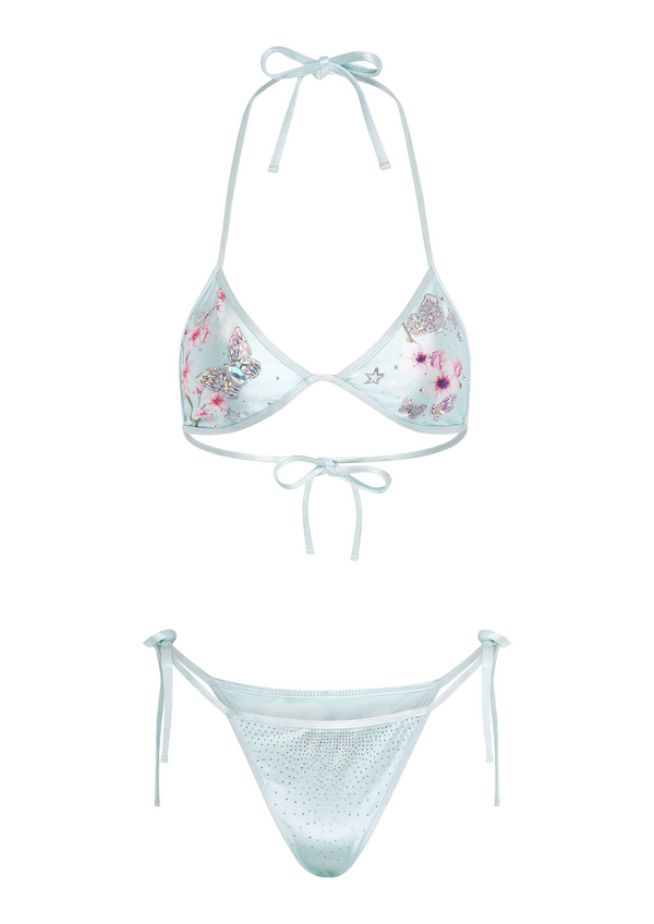niihai BUTTERFLY BIKINI IN AQUA BLUE