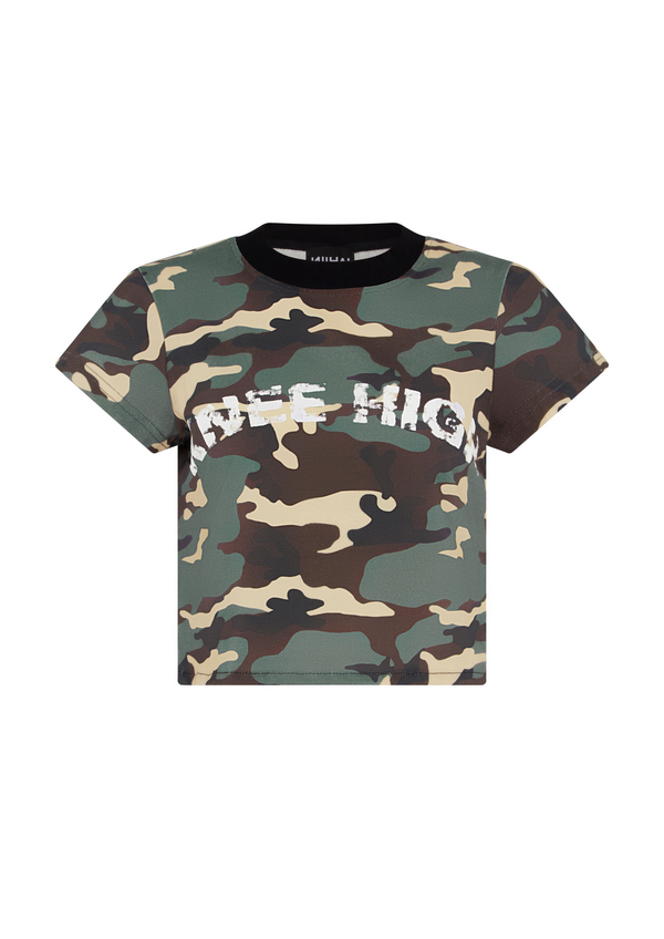 niihai CAMO KNEE HIGH BABY TEE