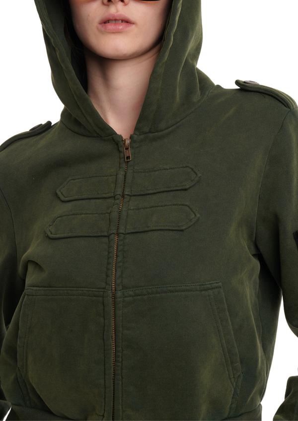Niihai COMBAT HOODIE IN MILITARY GREEN