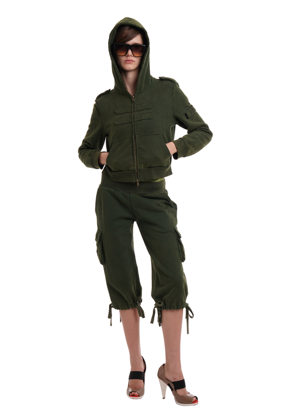 Niihai COMBAT HOODIE IN MILITARY GREEN